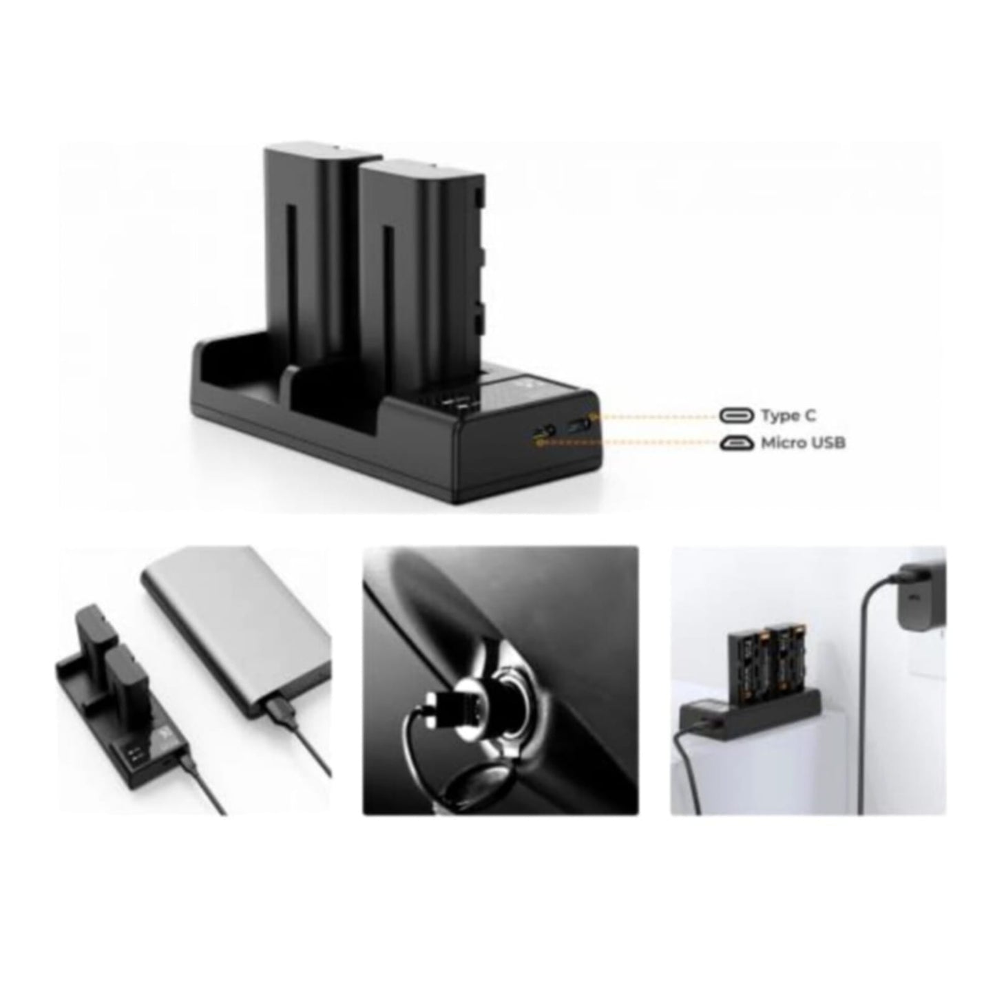 Cargador Doble Usb + Batería K&f Concept Np-F550