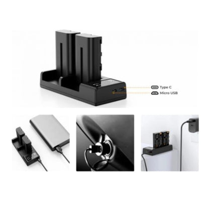 Cargador Doble Usb + Batería K&f Concept Np-F550