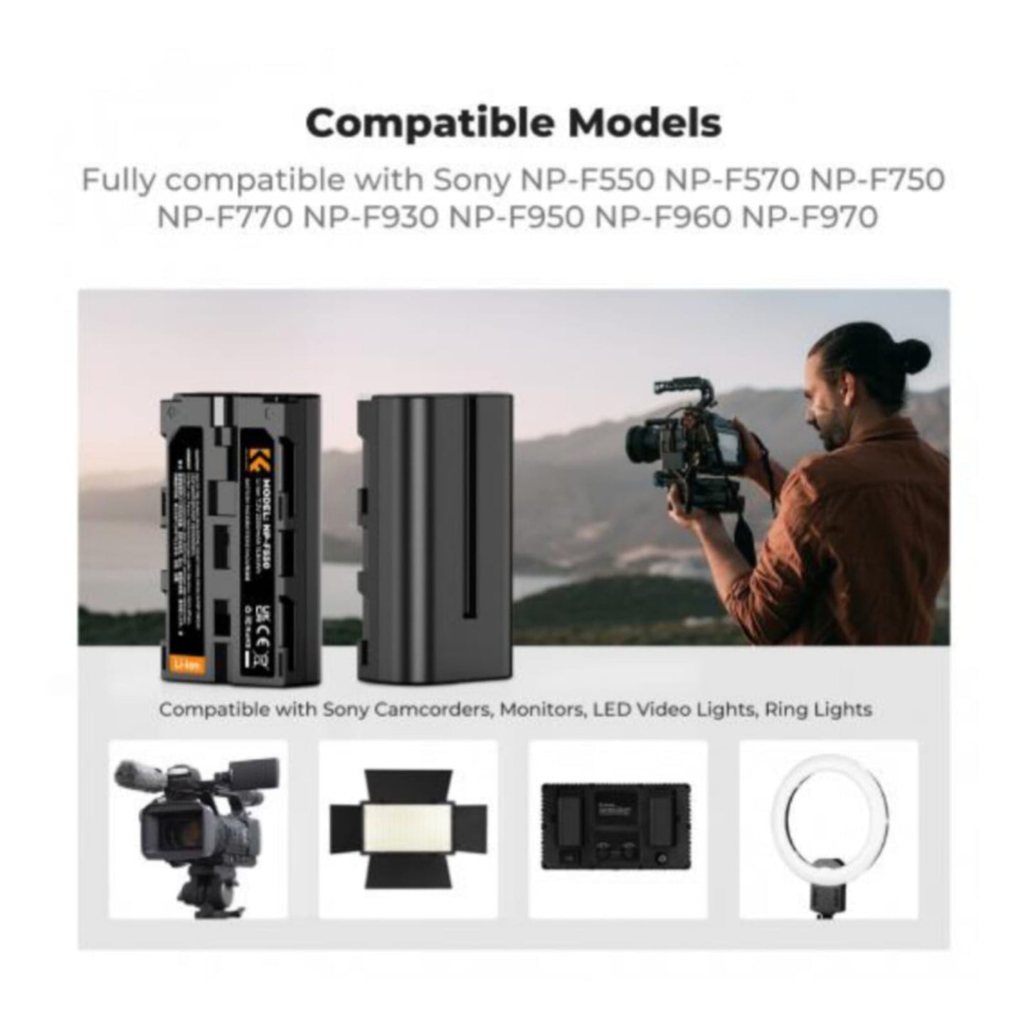 Cargador Doble Usb + Batería K&f Concept Np-F550