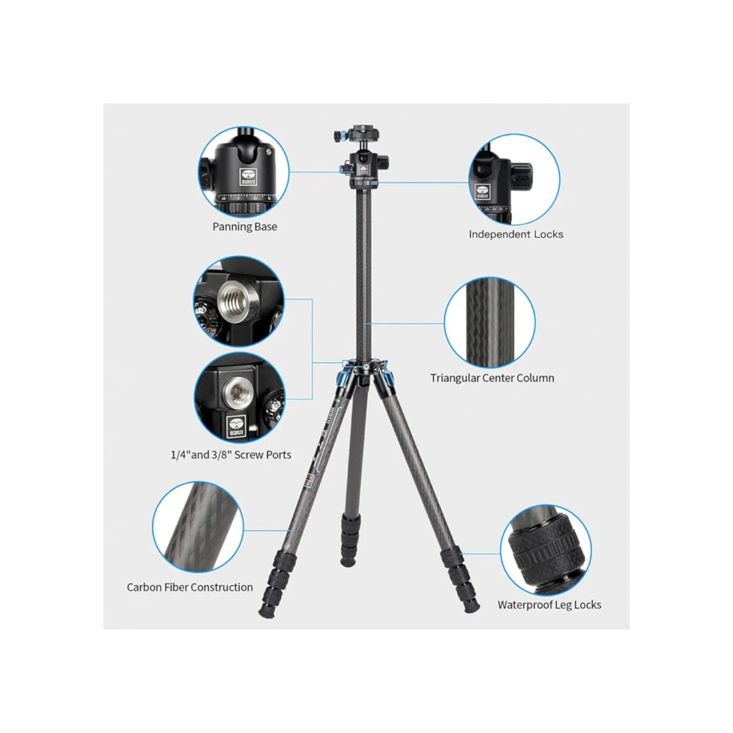 Trípode Sirui Fibra De Carbono St-124 + St-10x Carga 12k