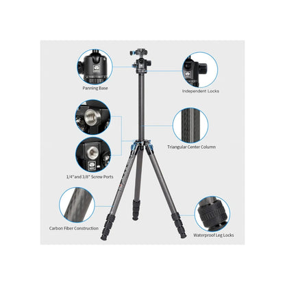 Trípode Sirui Fibra De Carbono St-124 + St-10x Carga 12k