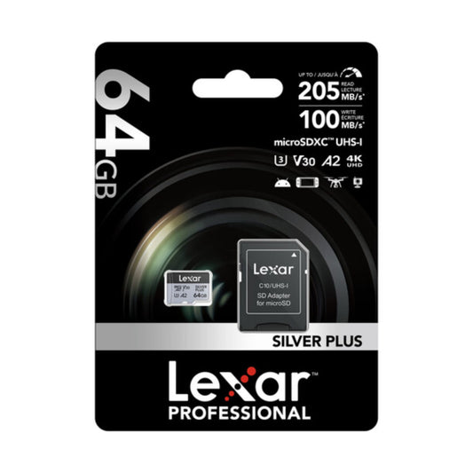 Tarjeta Micro 64GB UHS-I Silver Plus Lexar