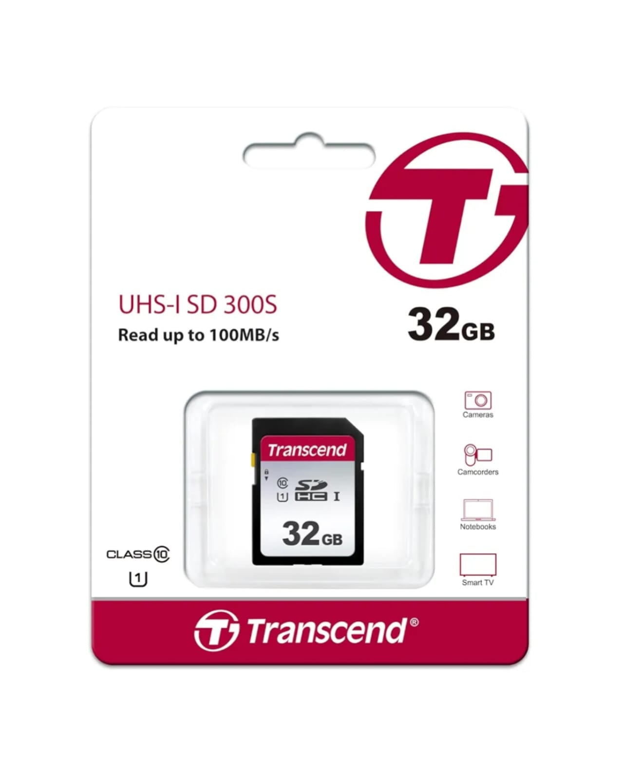 Tarjeta Memoria 32GB 100MB/s UHS-I SD 300S Transcend