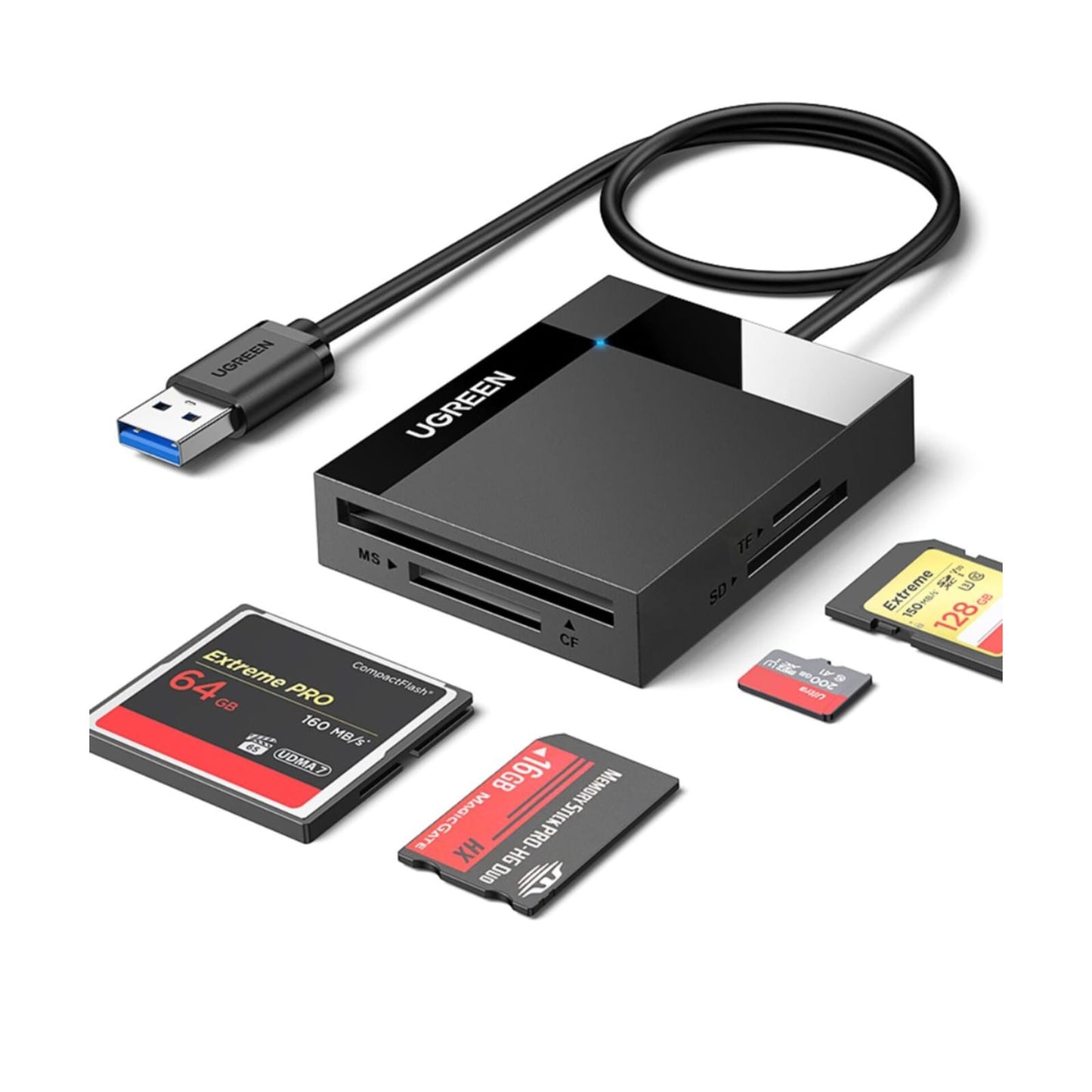 Lector tarjeta Memoria 4 en 1 USB-A 3.0 UGREEN