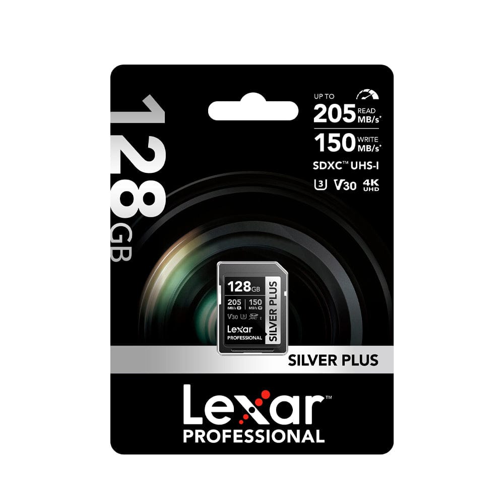 Tarjeta de Memoria 128GB Silver Plus 205MB/s Lexar SDXC UHS-I