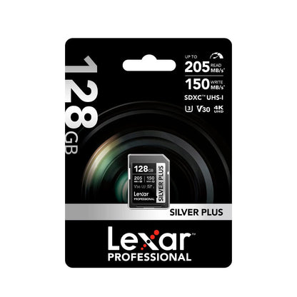 Tarjeta de Memoria 128GB Silver Plus 205MB/s Lexar SDXC UHS-I