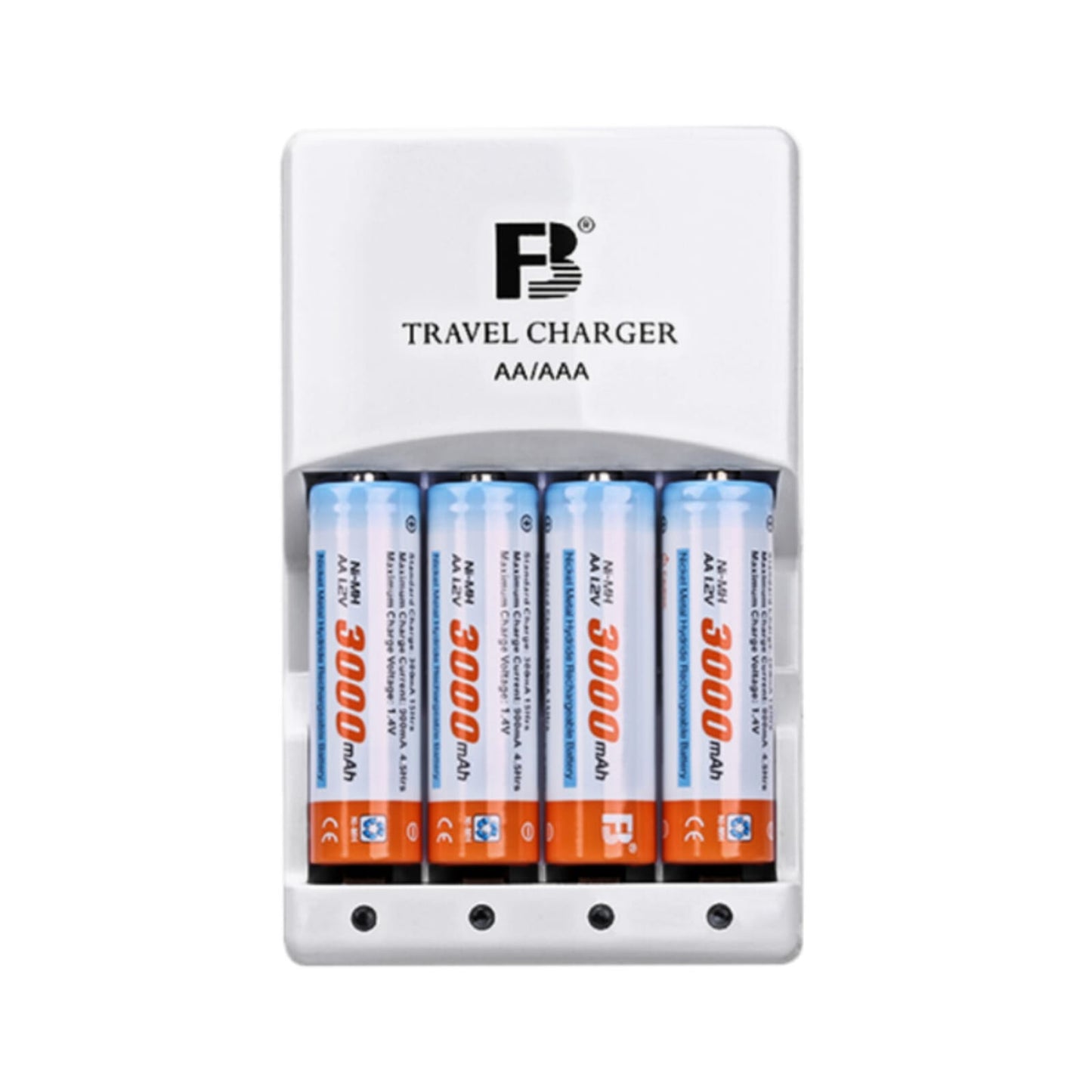 Cargador de Pilas Recargables + 4 Pilas AA