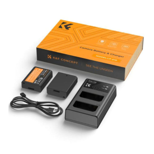 Cargador Doble Usb + Batería K&f Concept Lp-e10 para Canon