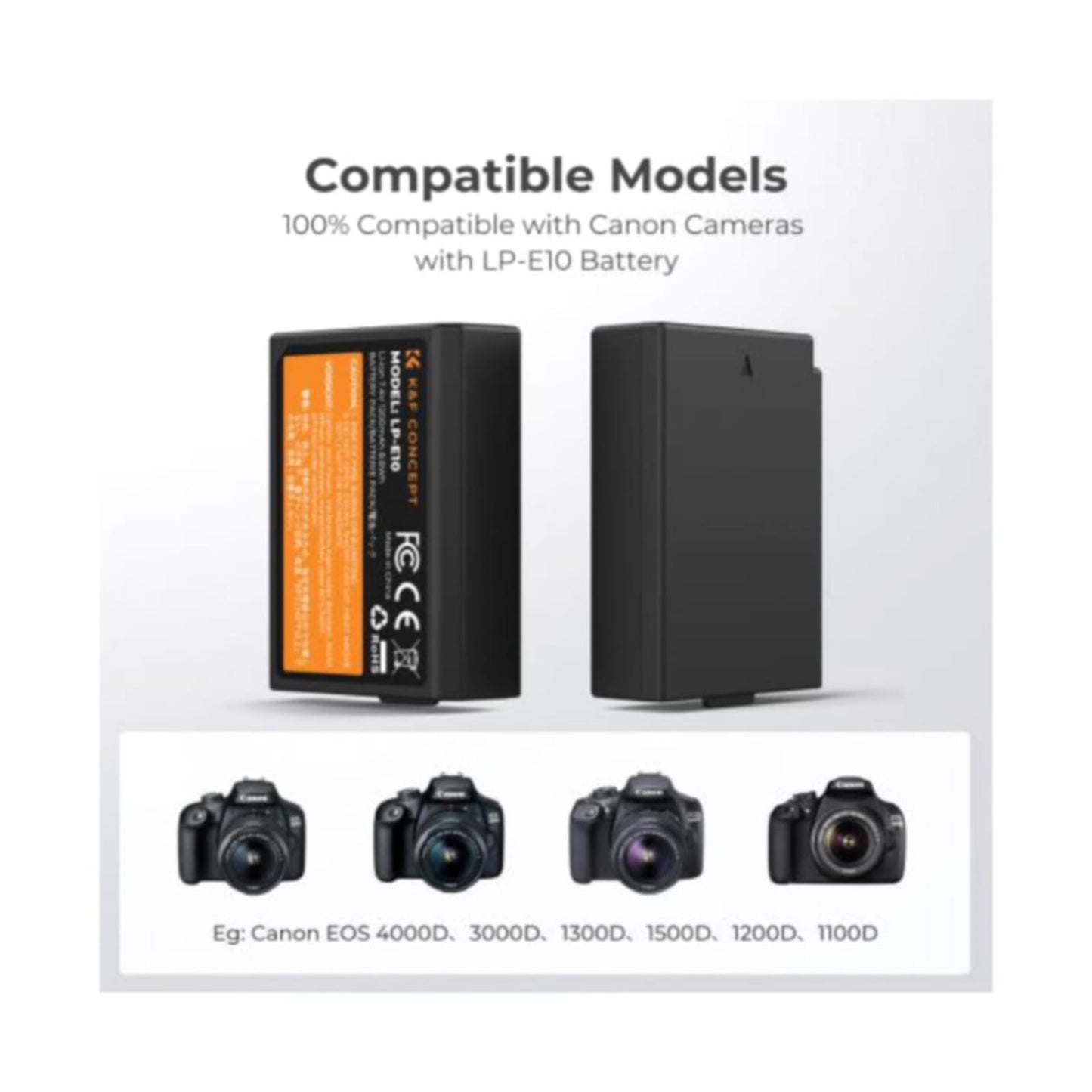 Cargador Doble Usb + Batería K&f Concept Lp-e10 para Canon