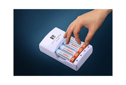 Cargador de Pilas Recargables + 4 Pilas AA