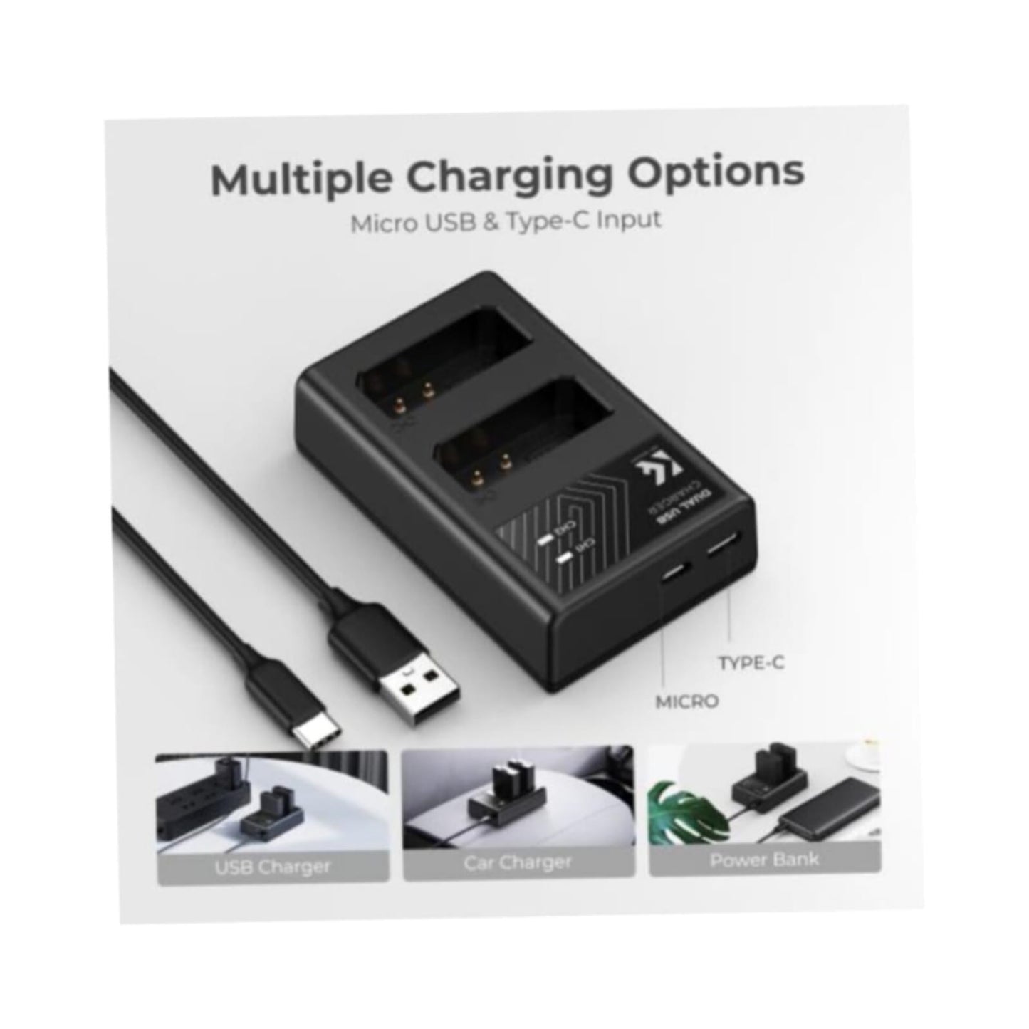 Cargador Doble Usb + Batería K&f Concept Lp-e10 para Canon