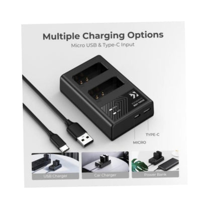 Cargador Doble Usb + Batería K&f Concept Lp-e10 para Canon