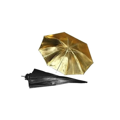 Paragua Negro Oro Para Estudio Fotográfico 84cm