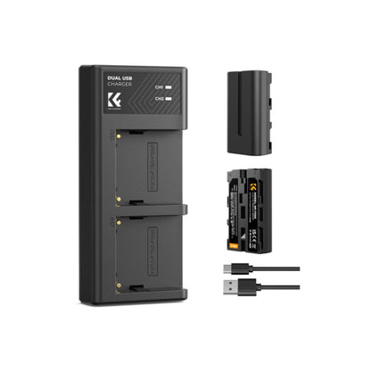 Cargador Doble Usb + Batería K&f Concept Np-F550