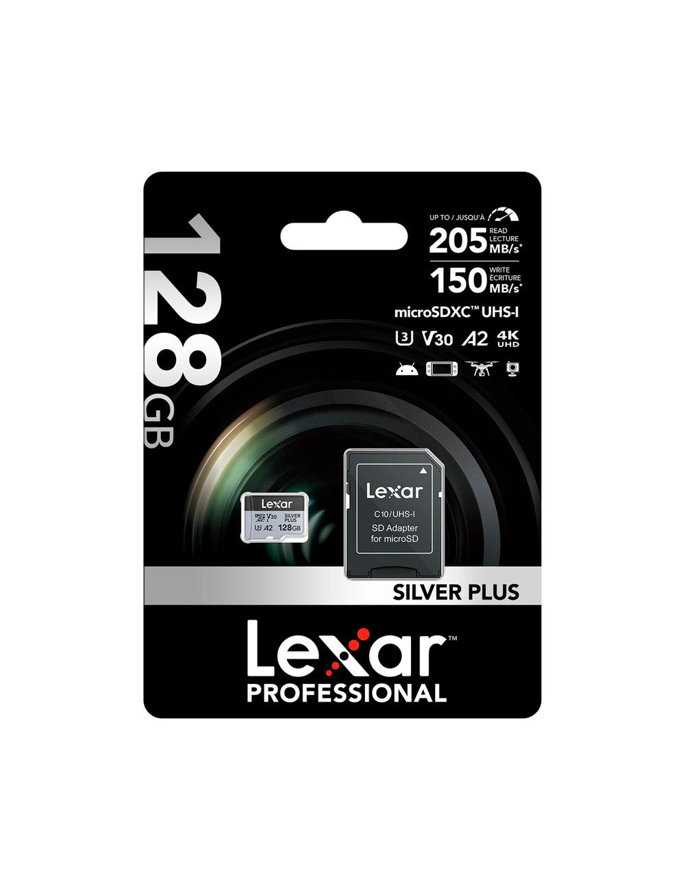 Tarjeta de Memoria Micro SD Lexar 128GB SILVER PLUS UHS-I