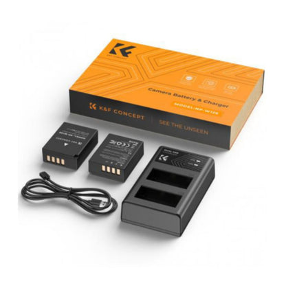 Cargador Doble Usb +batería K&f Concept Np-w126 Para Fuji