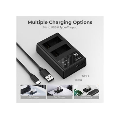 Cargador Doble Usb +batería K&f Concept Lp-e8 Para Canon