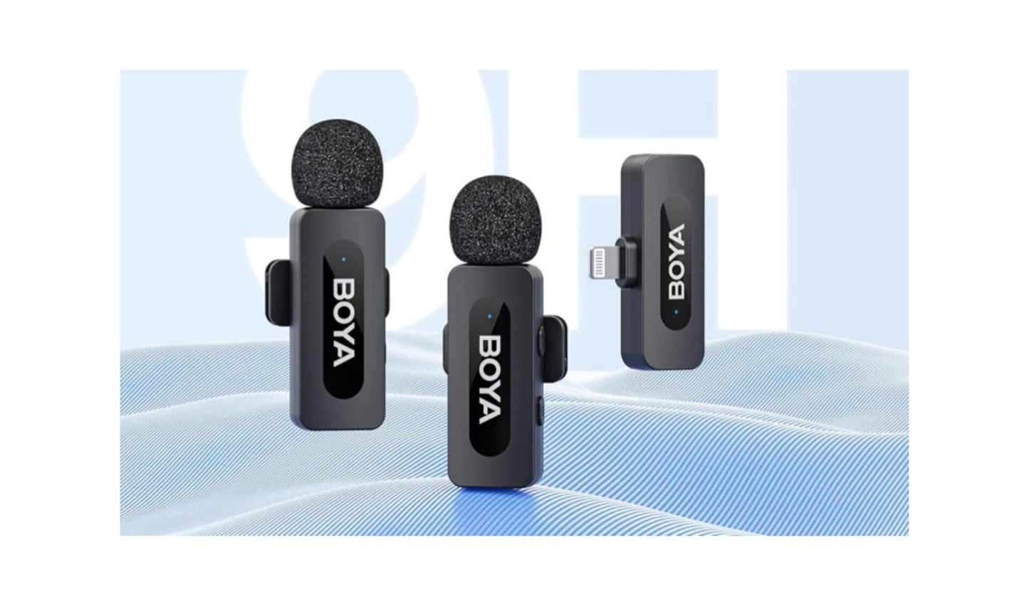 Micrófono Inalámbrico doble BOYA by-v2 2.4GHZ conector LIGHTNING