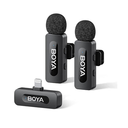 Micrófono Inalámbrico doble BOYA by-v2 2.4GHZ conector LIGHTNING