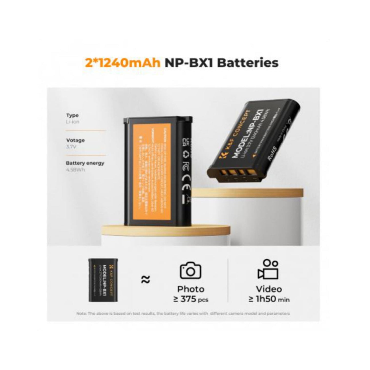 Cargador Doble Usb +batería K&f Concept Np-bx1 Para Sony